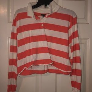 Hot pink striped long sleeve tee